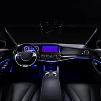 Interior of futuristic-looking car